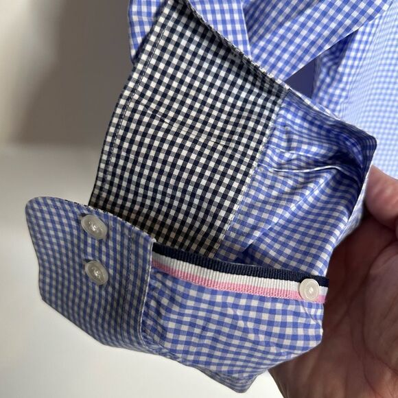 Eden Park Paris XL Blue and White Gingham LS Button Down‎ Shirt - Picture 6 of 9